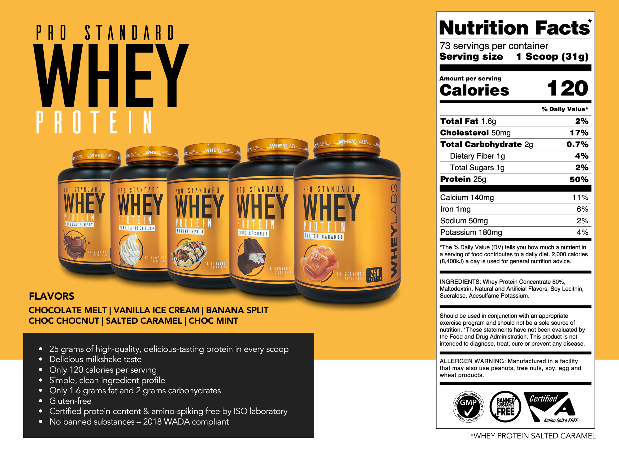 Wheylabs Pro Standard Whey Protein - Sữa Tăng Cơ 2.27kg (73 Lần Dùng)