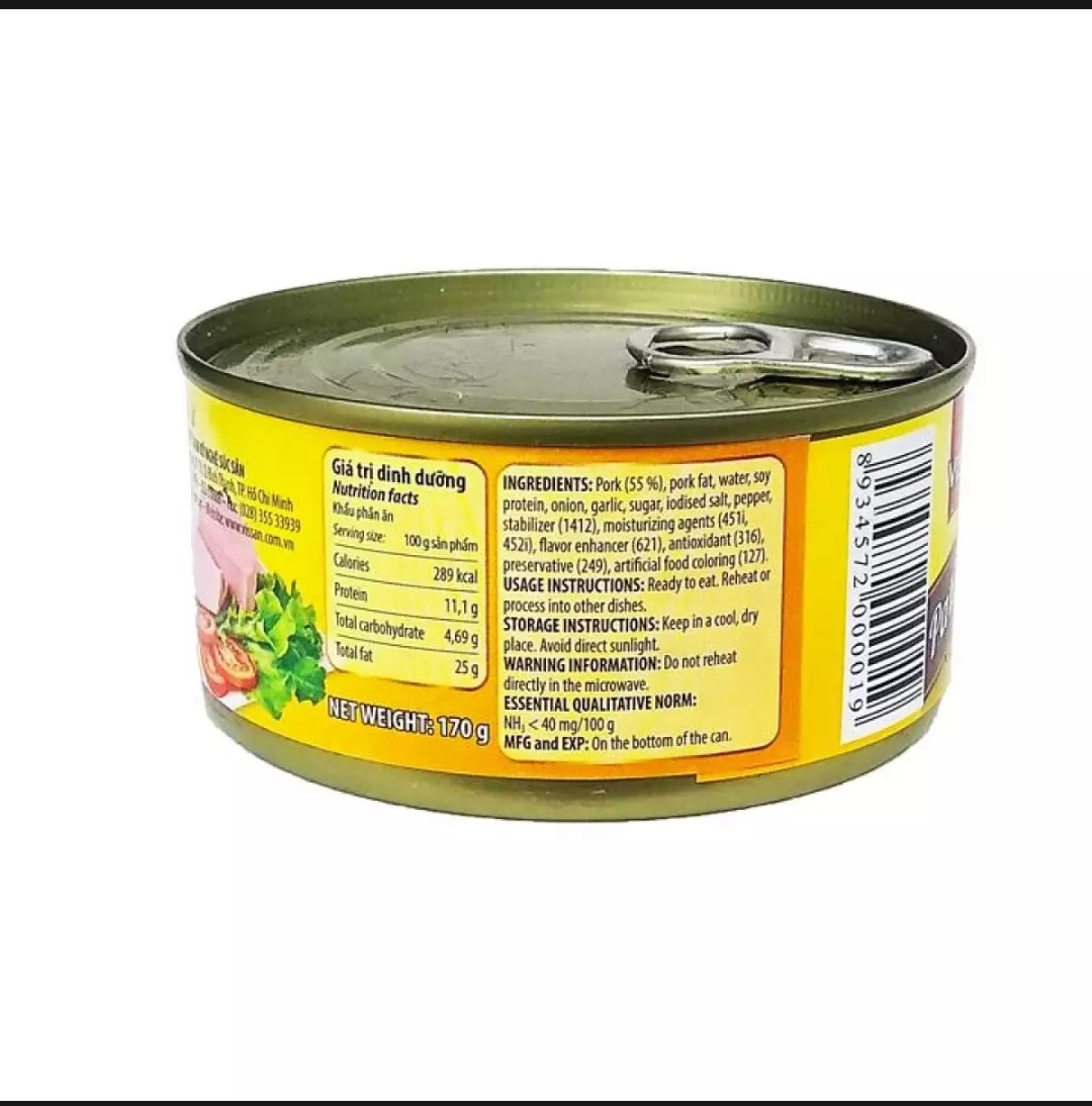 [HCM]Combo 4 hộp Pate Thịt Heo VISSAN ( 4 hộp x 170g)