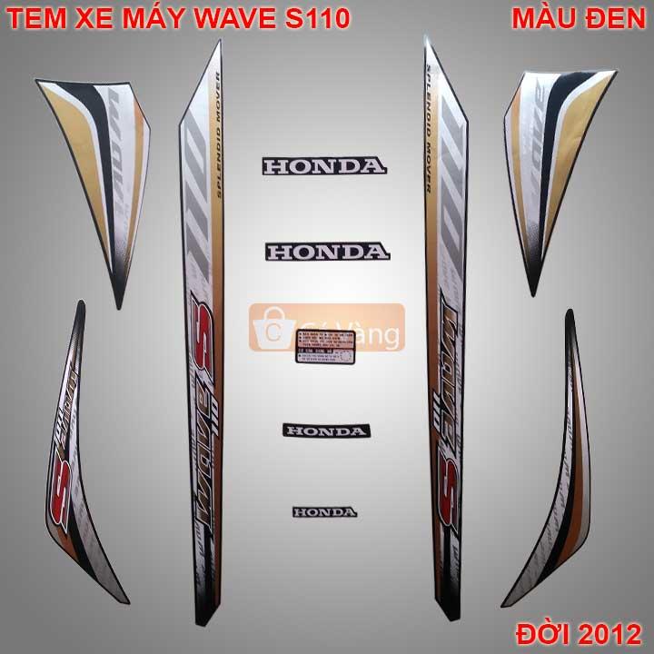 [HCM]Tem xe máy Wave S110 MÀU ĐEN đời 2012 chất lượng