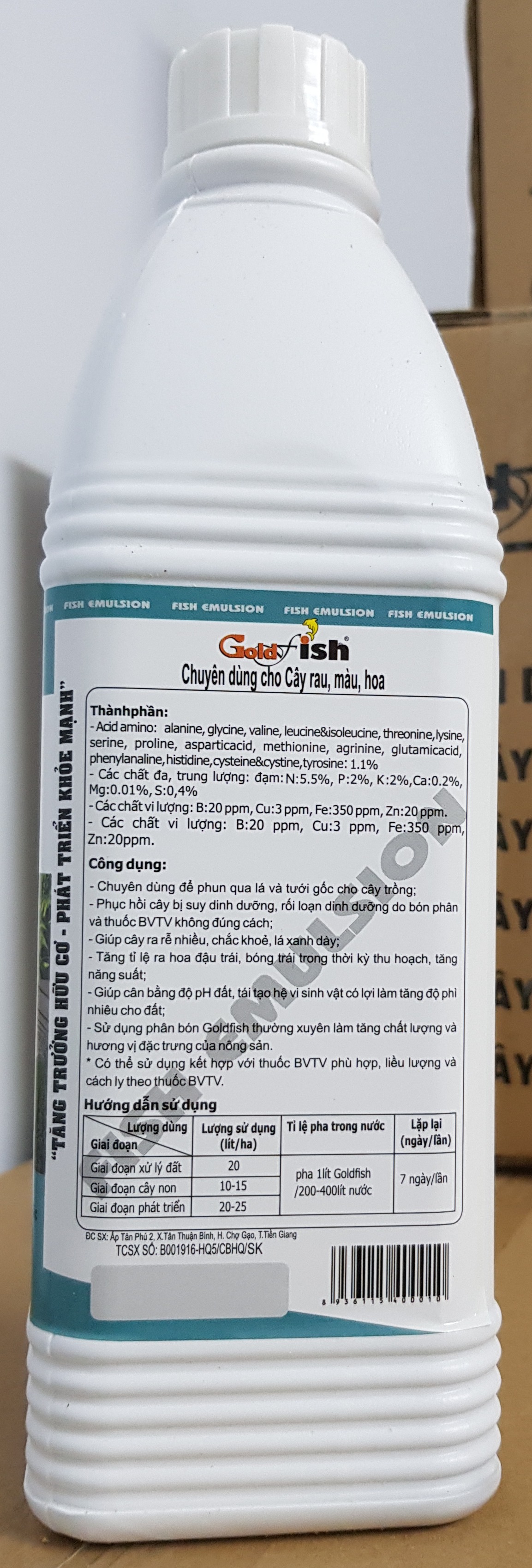 Phân bón Sinh học Goldfish danh cho cây rau, hoa kiểng