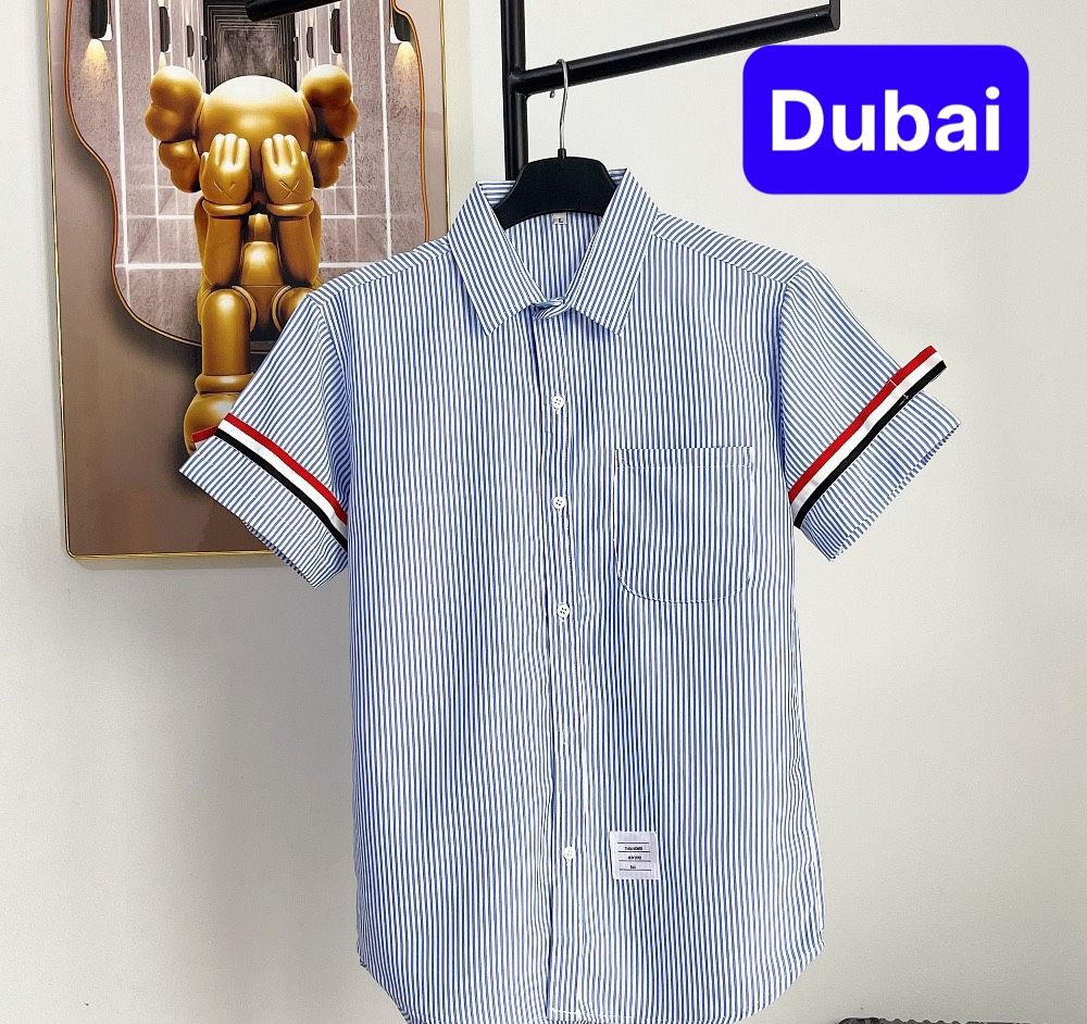 Áo Sơ Mi Thom Kẻ Sọc Tay ngắn Vải Cotton Lụa Cao Cấp Mẫu sang chảnh - Dubai fashion