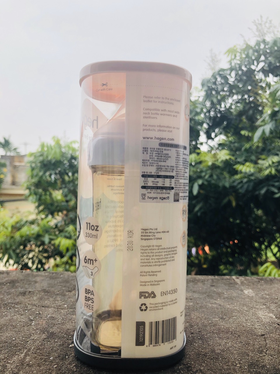 Bình sữa Hegen PPSU 330ml núm ti dành cho bé 6 tháng+