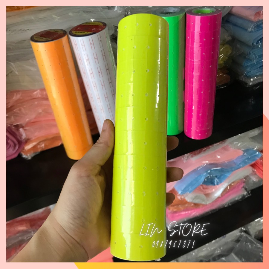 Tem Dán Giá Đủ Màu LIN STORE - Tem Máy Bắn Giá