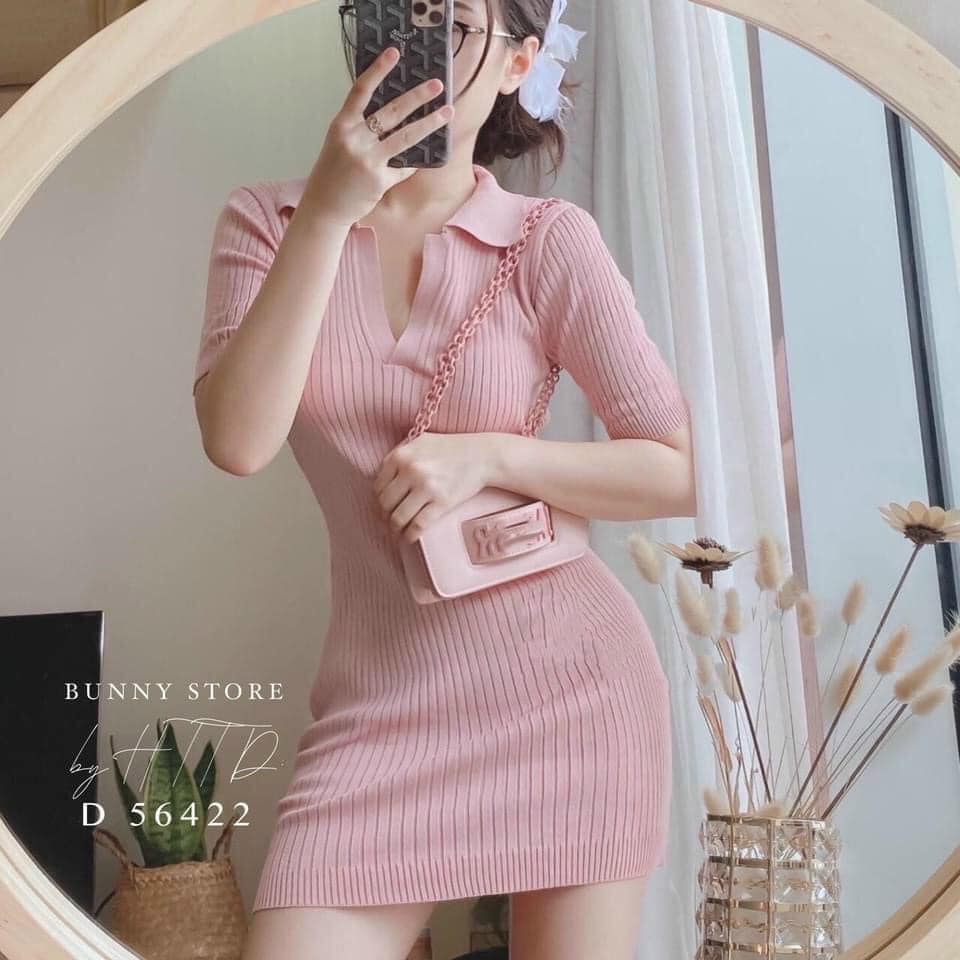Váy len mong cổ V 3 màu (kèm ảnh thật,video)