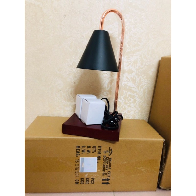 Đèn đốt nến đế gỗ