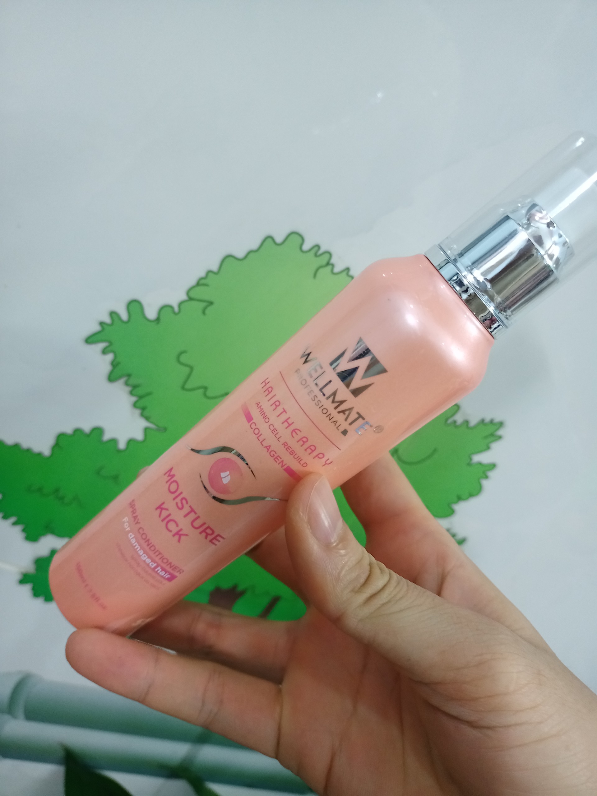 Xịt dưỡng tóc collagen hồng Wellmate