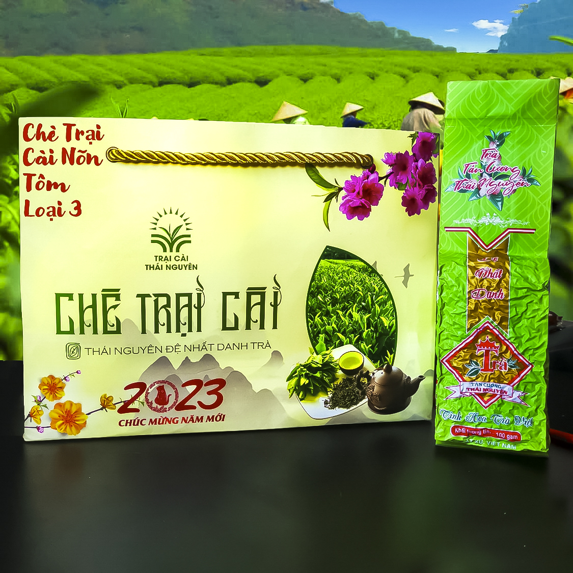 Trà xanh thái nguyên Trà Nõn Tôm Trại Cài Trà Tâm An Nõn Tôm loại 3