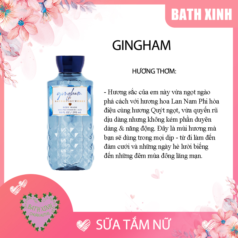 GINGHAM SỮA TẮM THƠM BATH BODY WORKS 295ML