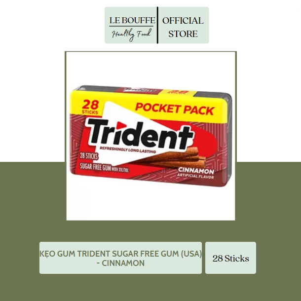 Kẹo Gum Trident Sugar Free Gum Ngon, Thích Mê Trident Original Flavor  28 Sticks (USA)
