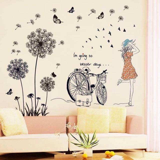 Decal dán tường bồ công anh 1 ( 1m6*1m3)