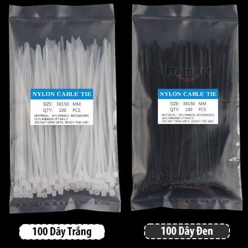 Self-Locking Plastic Nylon Wire Cable Zip Ties 100pcs White Cable Ties Fasten Loop Cable Various specifications