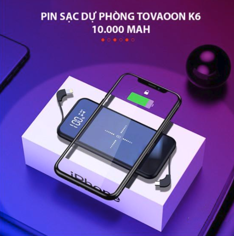 WorldMart - Pin sạc pin tròn TOVAOON K6