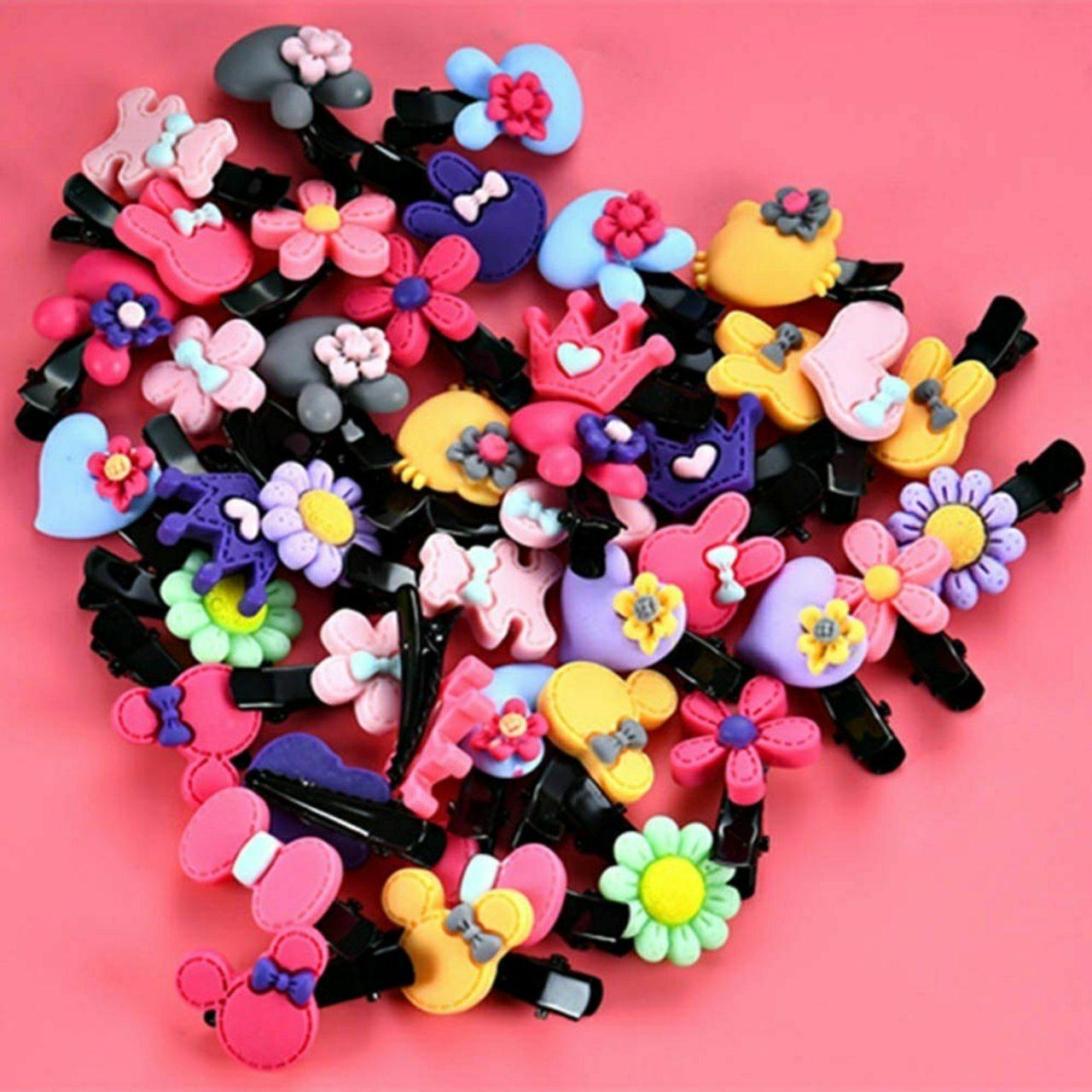 Giá bán Set 2 kẹp tóc nhựa resin nhiều hình màu pastel xinh xắn – P024