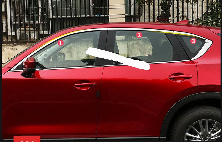 Viền inox cong trên kính Mazda Cx5 2018-2023