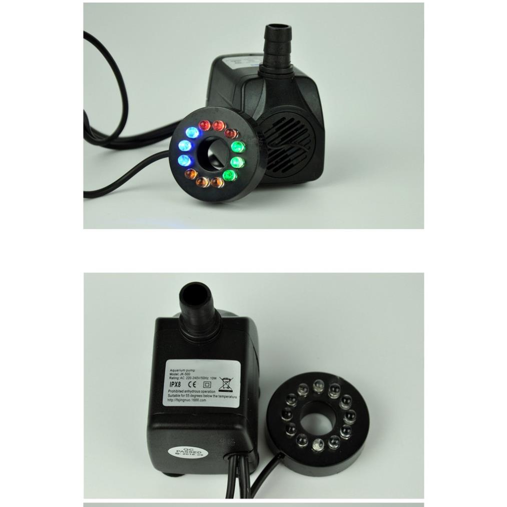 [10W,12 led] Máy Bơm Nước Chìm,Hồ Cá Hòn Non,Bộ Thác Nước, có 12 đèn led đổi màu