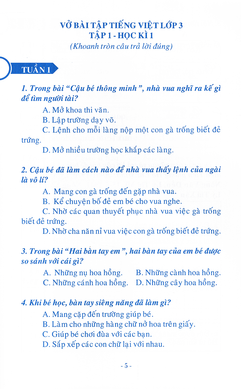 Fahasa - Vở Bài Tập Tiếng Việt - Lớp 3 (Tập 1)