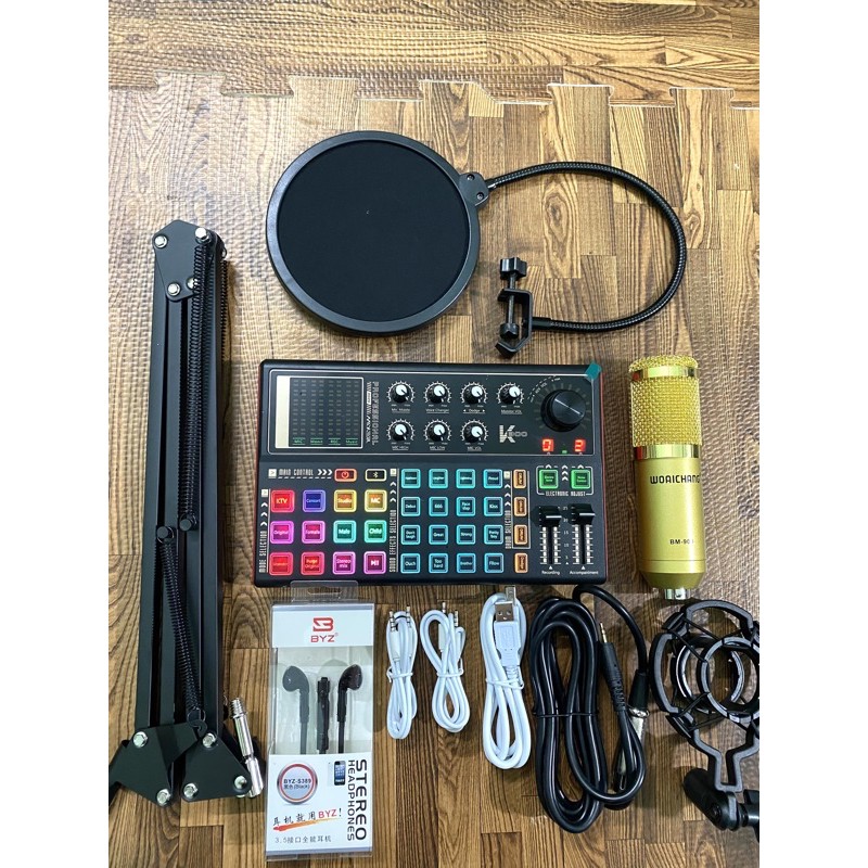 Trọn Bộ Sound Card K300 Mic Thu Âm BM 900 ⚡FREESHIP⚡ Hỗ Trợ Hát Autotune , Livestream , Thu Âm Cực Hay