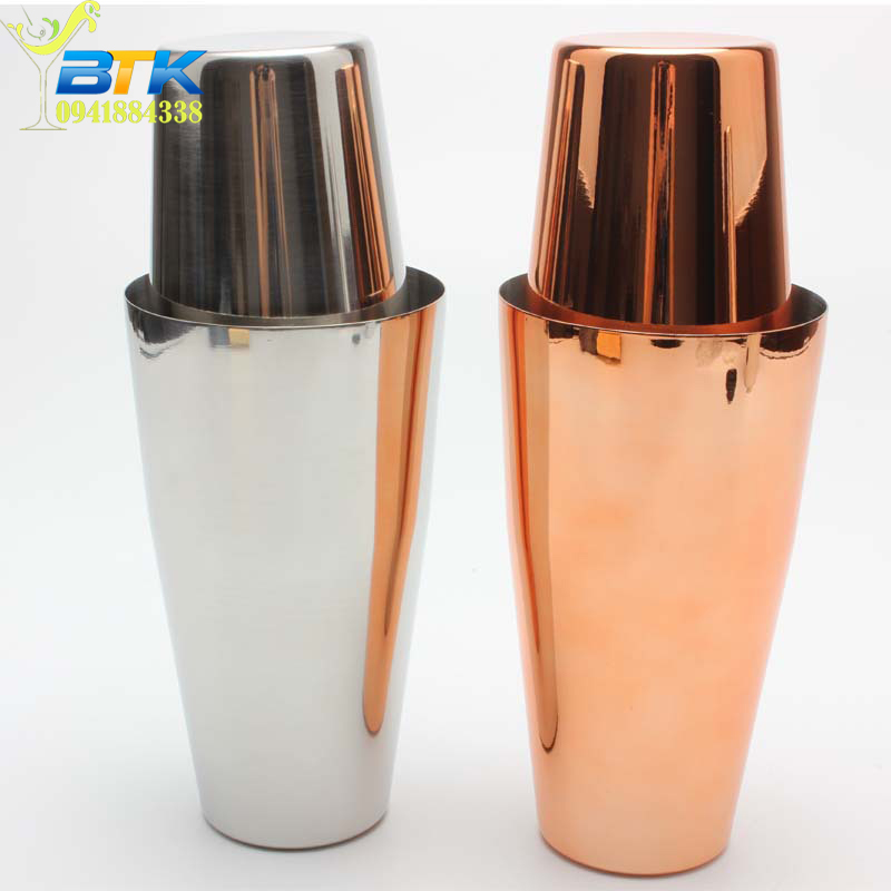 Shaker Boston Hai Mảnh Inox 800/600ML Màu Bạc