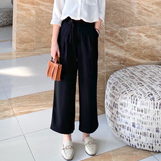 Quần culottes cột dây eo RUCHAN