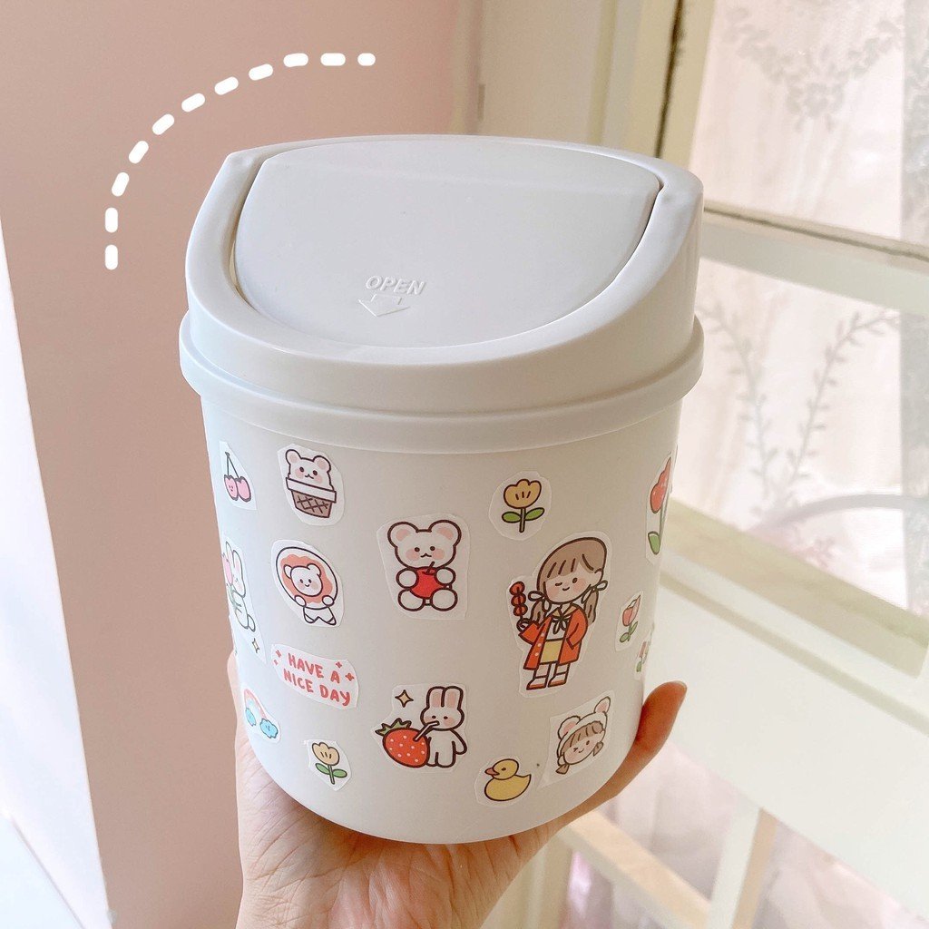 Thùng rác mini để bàn tặng kèm sticer