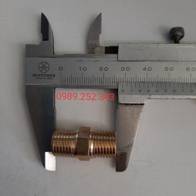 Nối Thau 2 Đầu Ren ngoài 13mm
