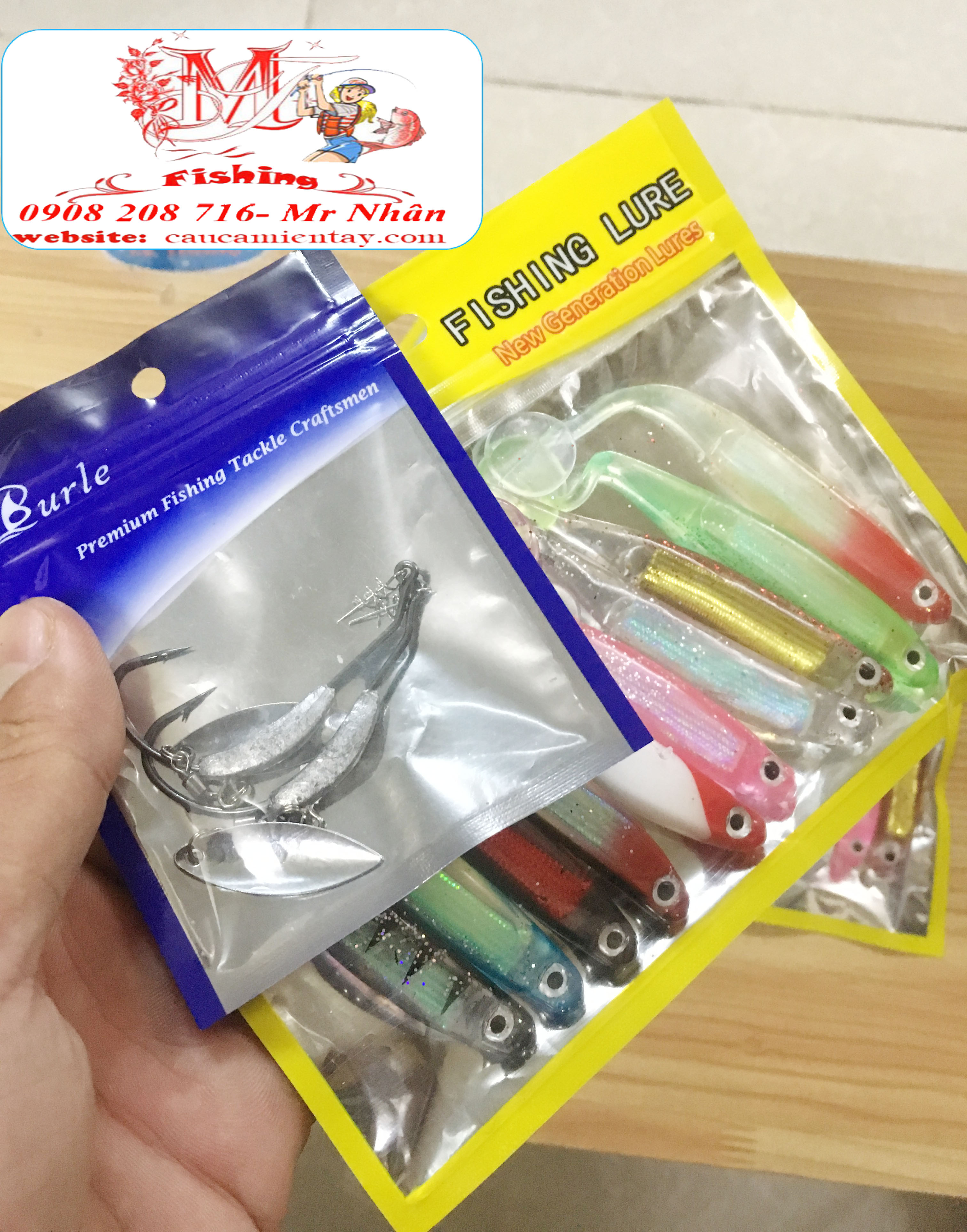 Mồi Mềm Lure Cá Lóc Chẽm Bộ 10 Con