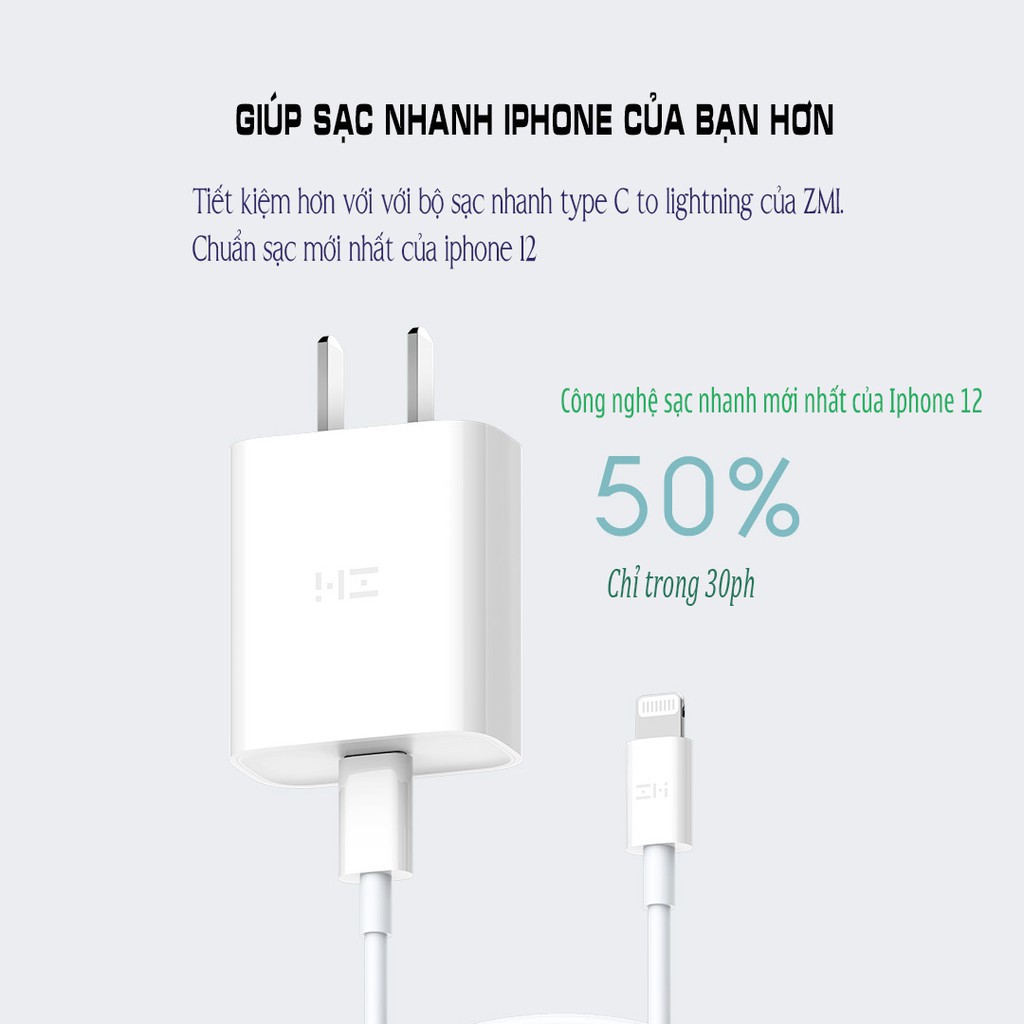 Củ Sạc Nhanh 20W Xiaomi Zmi Cổng USB Type C HA716
