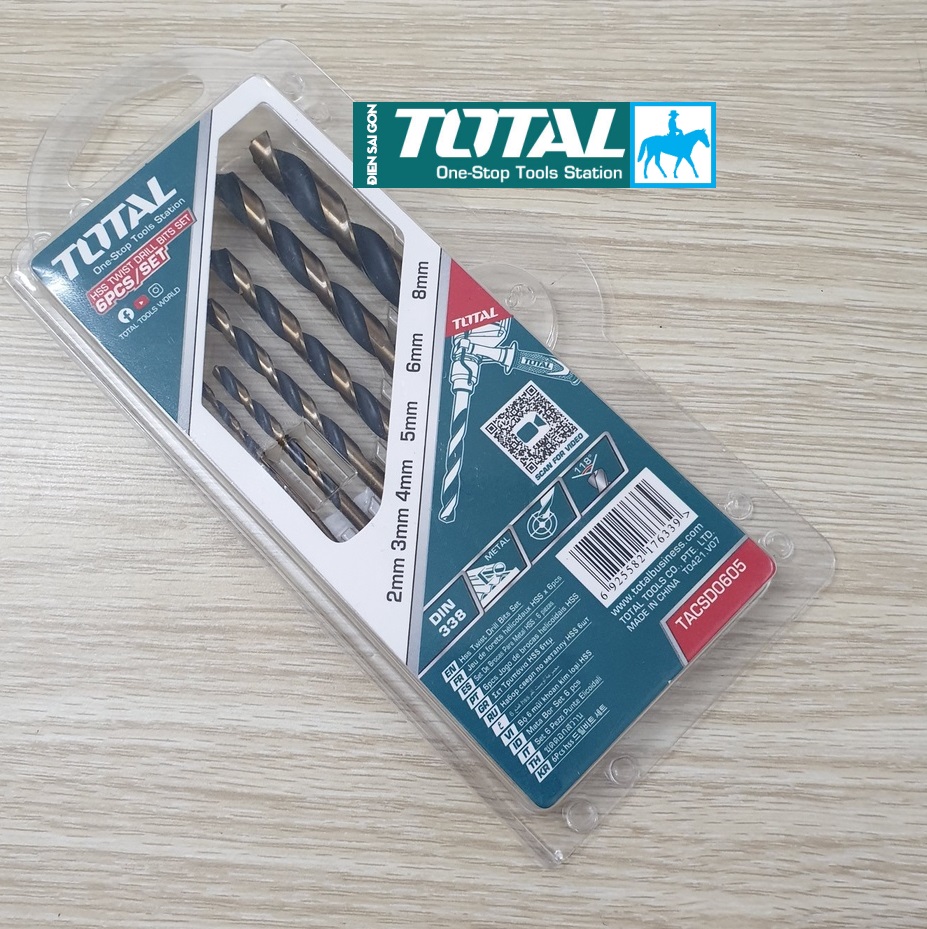 Bộ 19 mũi khoan kim loại khoan gỗ khoan sắt thép hss từ 1mm - 10mm total taksdb9195