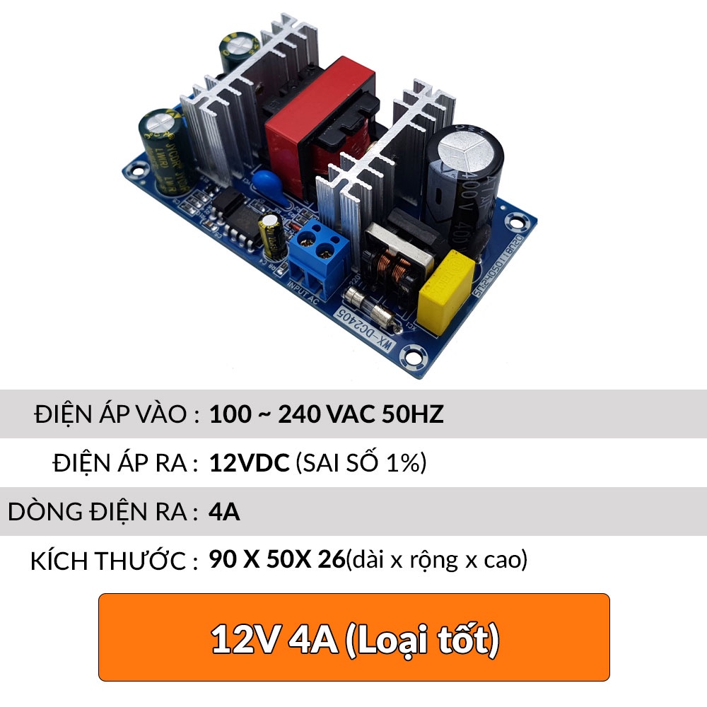 Nguồn xung 5v 12v 24v không vỏ chất lượng cao module nguồn 5v 700ma, 5v 2a, 12v 450ma, 12v 2a, 12v 4a, 12v 8a, 24v 6a