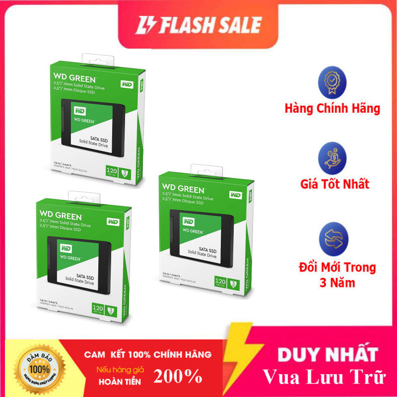 Bảng giá [Model Mới] SSD 120Gb Western Digital Green Box Hoa - Bảo Hành 1 Đổi 1 (Combo 3 Sản Phẩm) Phong Vũ