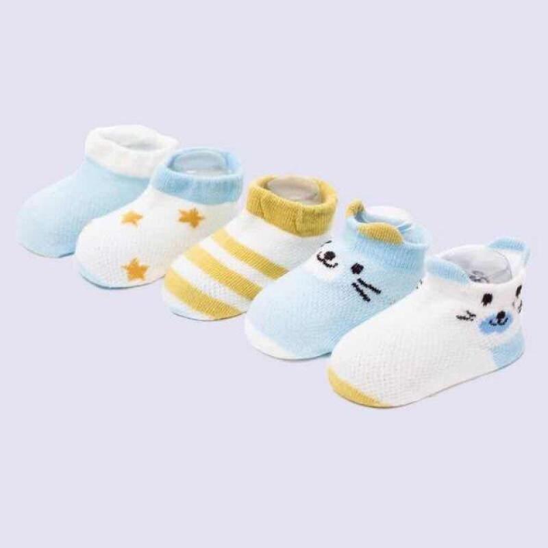 Set 5 đôi tất lưới hè thu cổ thấp hình thú cho bé 3-24 tháng