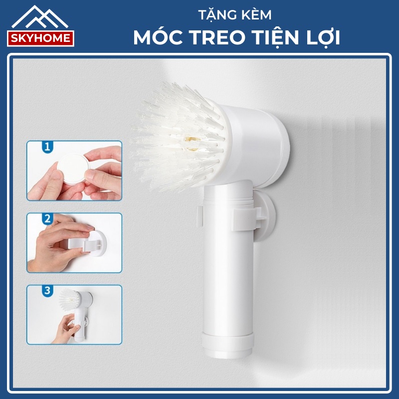 Máy cọ rửa điện cầm tay đa năng, dụng cụ vệ sinh sạc usb, bàn chải vệ sinh bếp, bồn rửa mặt, đánh giày, đánh bóng, máy chà sàn điện cầm tay với 3 đầu thay thế, máy đánh sàn cầm tay pin 1500mAh, dùng được 4h