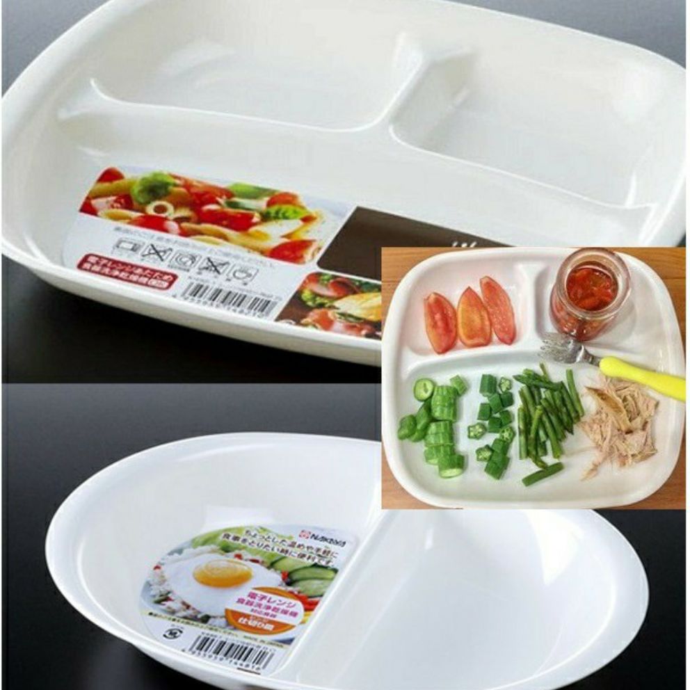 Khay ăn dặm chia 3 ngăn cho bé Nakaya Nhật Bản - Made in Japan - KBN 44816 / 148210