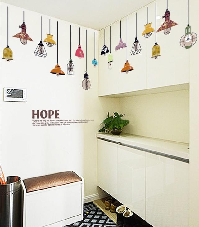 Decal dán tường Đèn nhiều màu- P28-Scenedecal-Framedecals