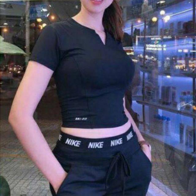 Set bộ đồ tập gym crotop nữ
