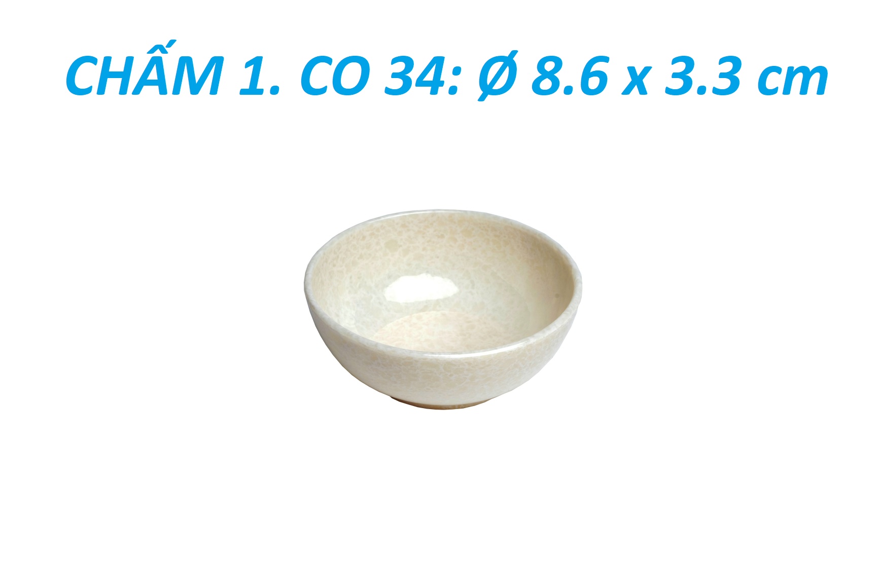 Chén chấm / dĩa tương T26 / dĩa tiêu T36 nhựa melamine vân đá kem Fataco