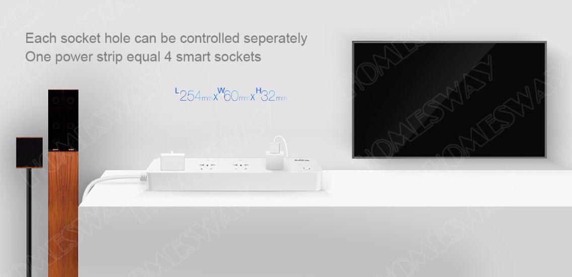Ổ cắm điều khiển từ xa wifi Broadlink MP1 - 4 socket