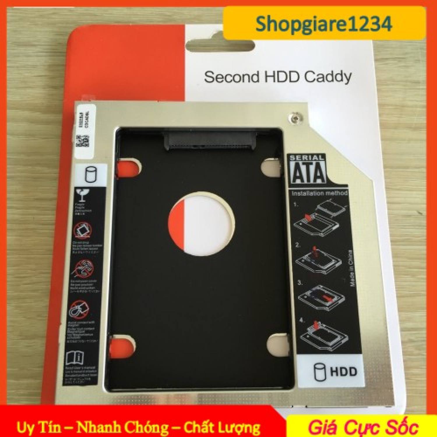 Caddy Bay 9.5mm/12.7mm (Nhôm) - Lắp Ổ Cứng Thứ 2 Cho Laptop