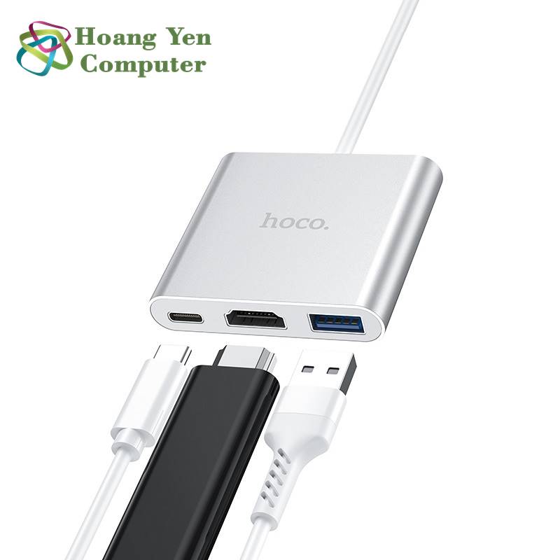 Cáp Type C ra HDMI Hoco HB14 (Type C ra HDMI + USB + Type C) - BH 12 Tháng