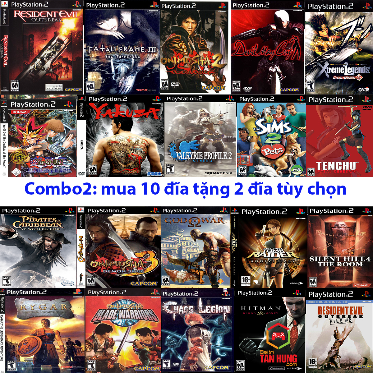 Đĩa Games Ps2 các trò mới nhất tùy chọn khuyến mãi nhiều