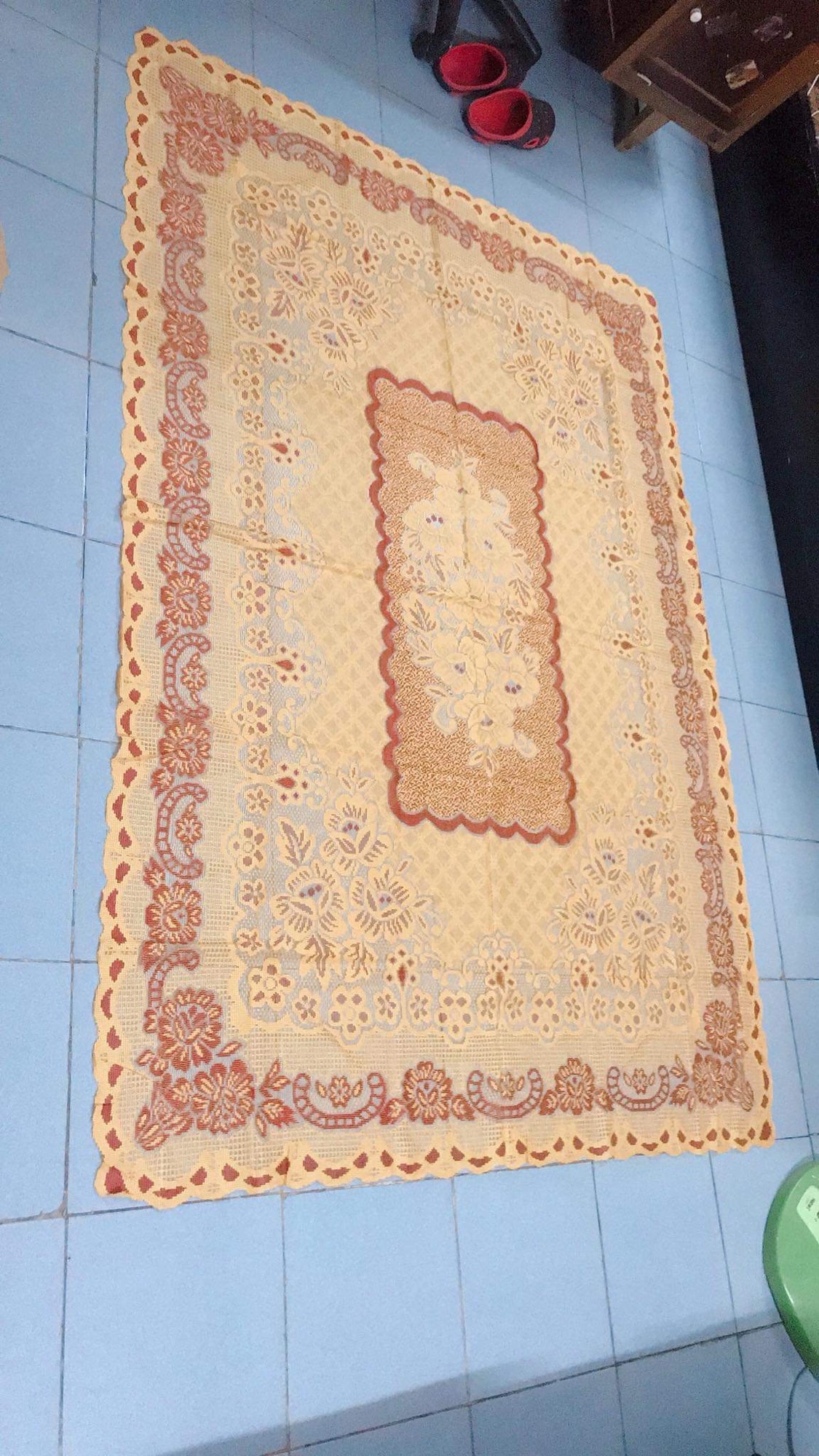 [SIÊU RẺ] Khăn trải bàn Ren Hoa 140x200cm - HÀNG ĐẸP