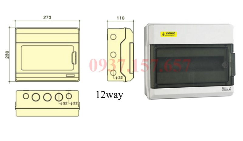 [HCM]Tủ điện nhựa 12 đường(12way)