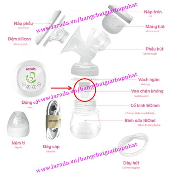 Van chân không ROZABI BASIC - Phụ kiện cho máy hút sữa điện đôi PKMHS HOT