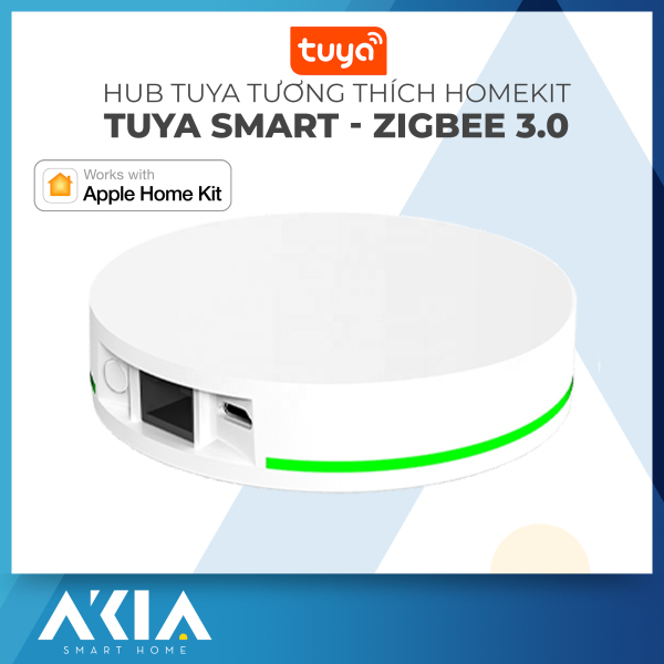 Hub Tuya Zigbee tương thích Apple HomeKit - Điều khiển trung tâm Tuya Zigbee 3.0, Cổng LAN RJ45, Tương thích Tuya Smart Life và Apple HomeKit