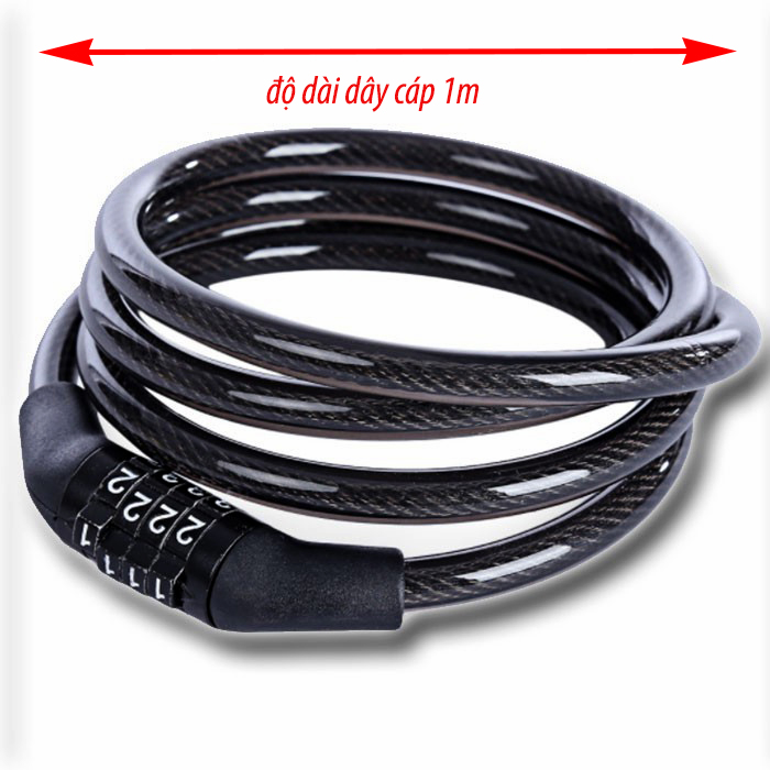 Khoá dây xe máy xe đạp 4 số