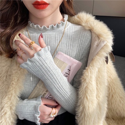 Áo len nữ cổ bèo, tay bèo style tiểu thư