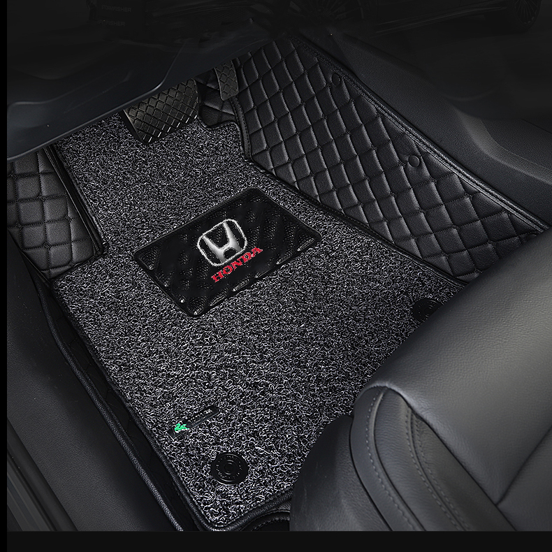 Thảm lót sàn ô tô da pu kèm thảm rối chống bẩn cho Honda CRV 2014 - 2016