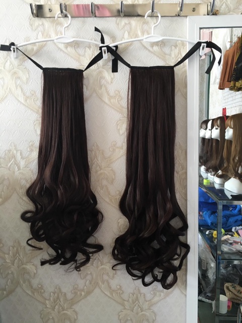 Tóc giả nữ đẹp ❤️FREESHIP❤️ Tóc cột xoăn đuôi 60cm