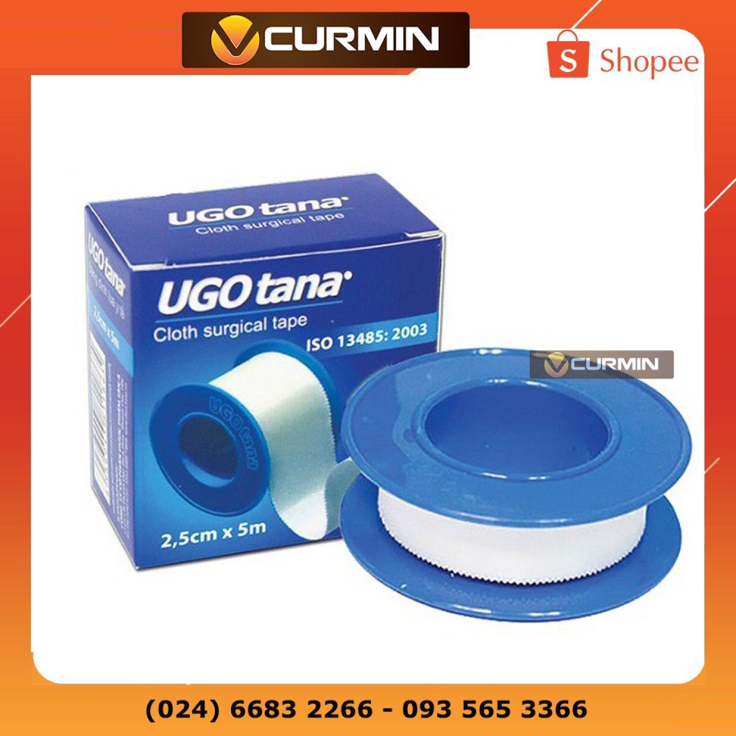 Hộp băng dính cuộn vải lụa y tế ugotana kích thước 2,5cm x 5m