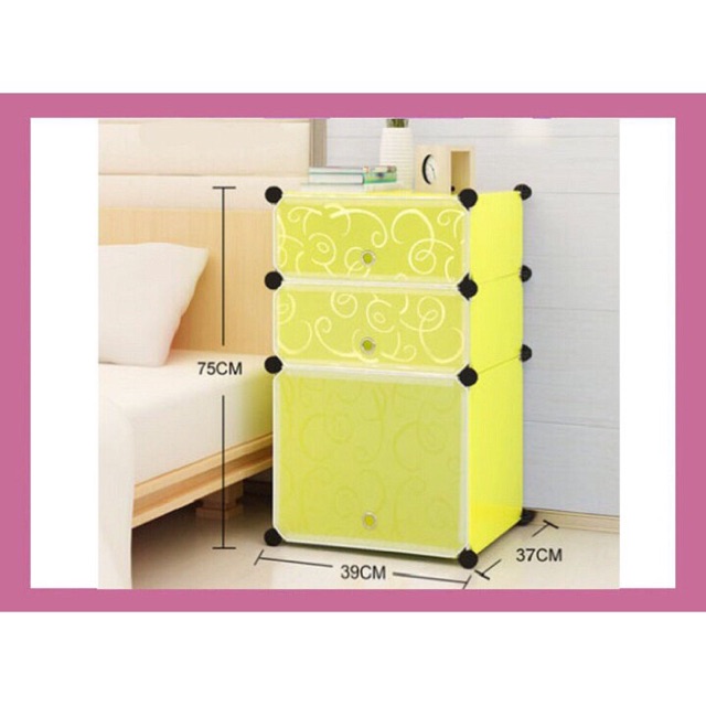 Tủ nhựa ghép - Tủ đầu giường - 3 tầng